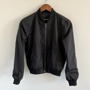 Madewell Side-Zip Bomber Jacket Small Black